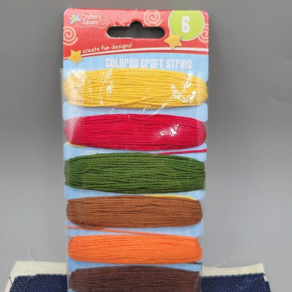 Various Cross Stitch Fabric Pieces Assorted Colors and Sizes Craft String Pkg - Picture 6 of 8